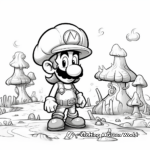 Luigi and Mushroom: A Super Mario Scene Coloring Pages 2