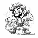 Luigi in Action Coloring Pages 3