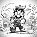 Luigi in Action Coloring Pages 4