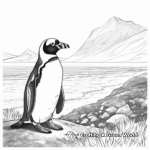 Magellanic Penguin At Seashore Coloring Pages 1