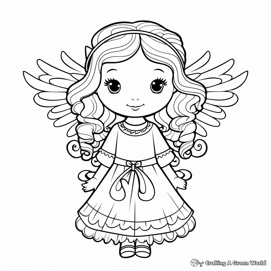 Magical Christmas Angel Coloring Pages 1