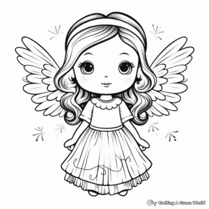 Magical Christmas Angel Coloring Pages 2