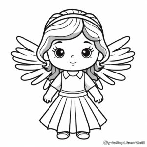 Magical Christmas Angel Coloring Pages 4