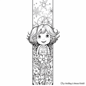 Magical Fairytale Bookmark Coloring Pages 1