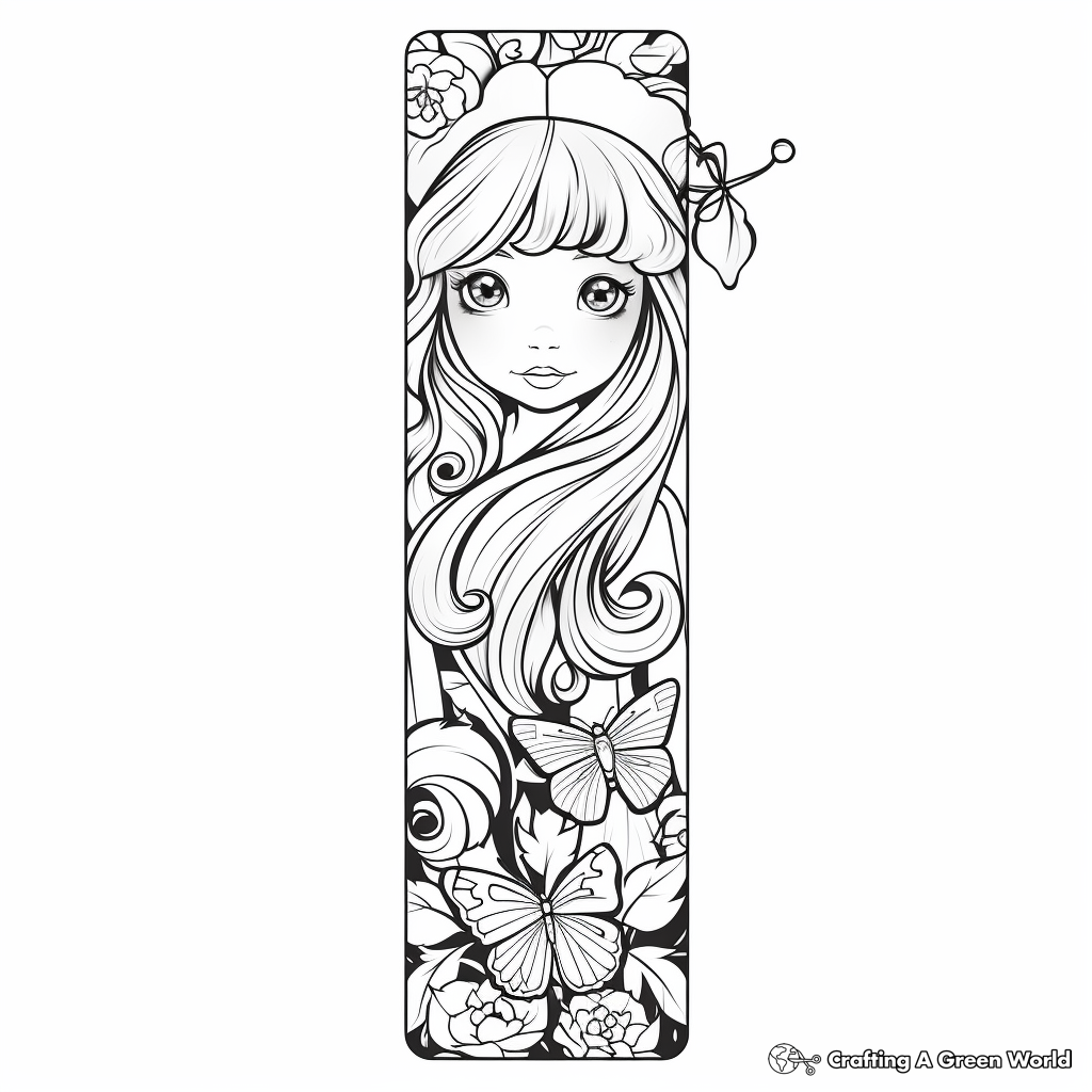 Magical Fairytale Bookmark Coloring Pages 3