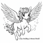 Magical Flying Unicorn Coloring Pages 2