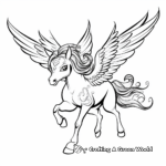Magical Flying Unicorn Coloring Pages 3
