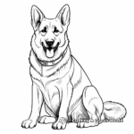 Majestic German Shepherd Coloring Pages 1