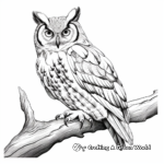 Majestic Great Horned Owl Coloring Pages 1