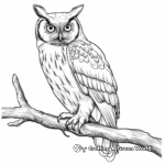 Majestic Great Horned Owl Coloring Pages 3