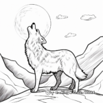 Majestic Grey Wolf Howling at the Moon Coloring Pages 1