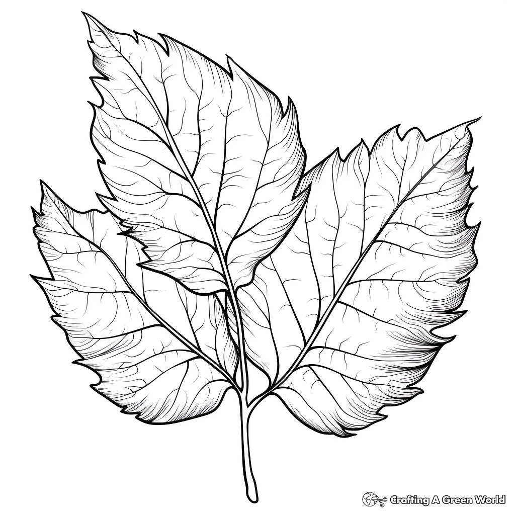 Majestic Sequoia Leaf Coloring Pages 1