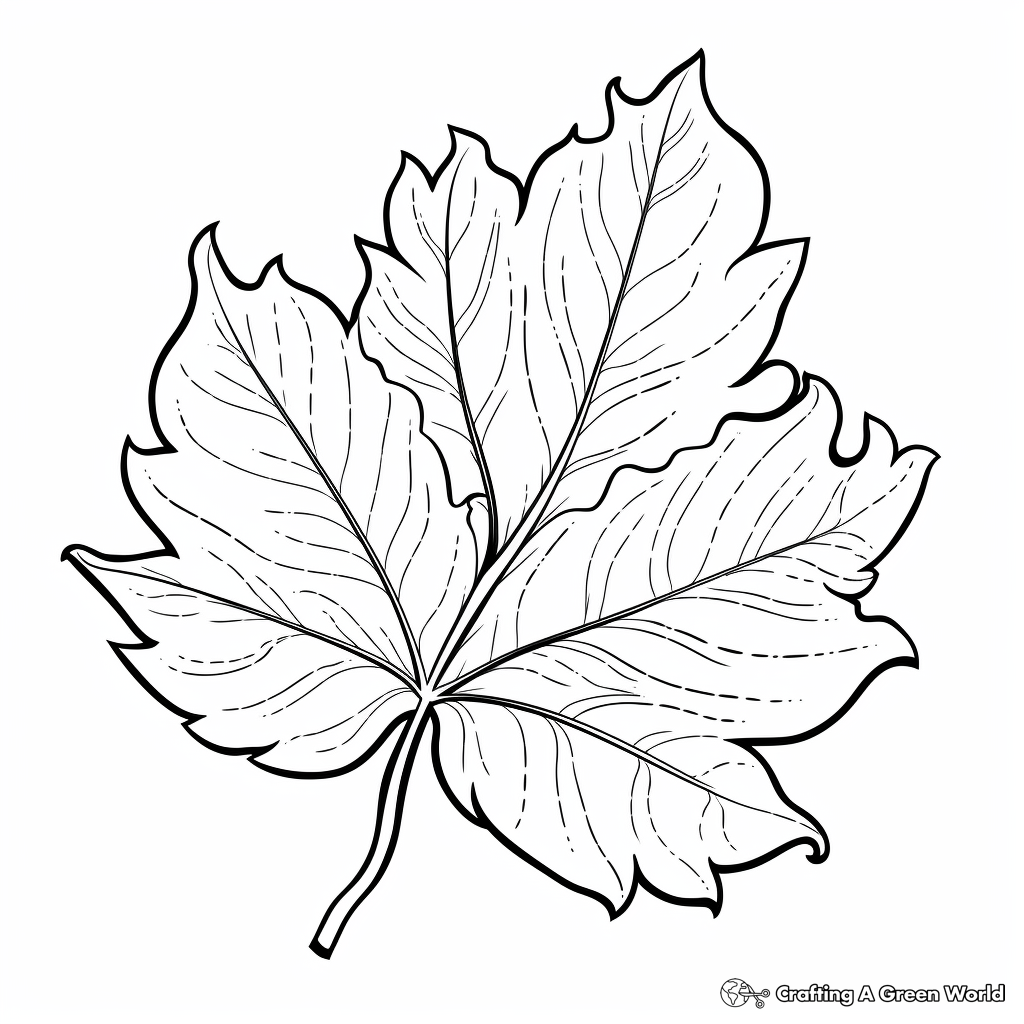 Majestic Sequoia Leaf Coloring Pages 2