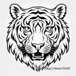 Majestic White Tiger Face Coloring Pages 1
