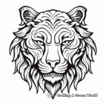 Majestic White Tiger Face Coloring Pages 4