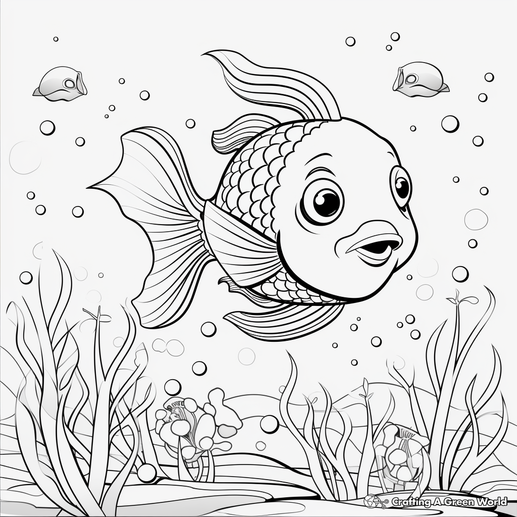 Marine Life Clip Art Coloring Pages 1