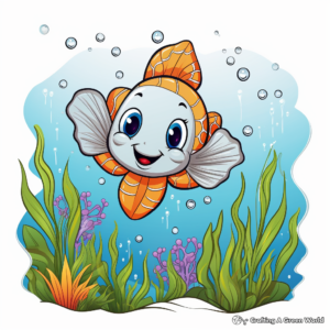 Marine Life Clip Art Coloring Pages 3
