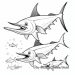 Marlin Family Coloring Pages: Male, Female, and Young 3