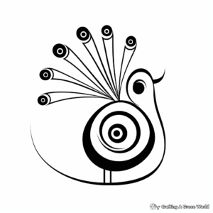 Minimalist Peacock Coloring Pages 2