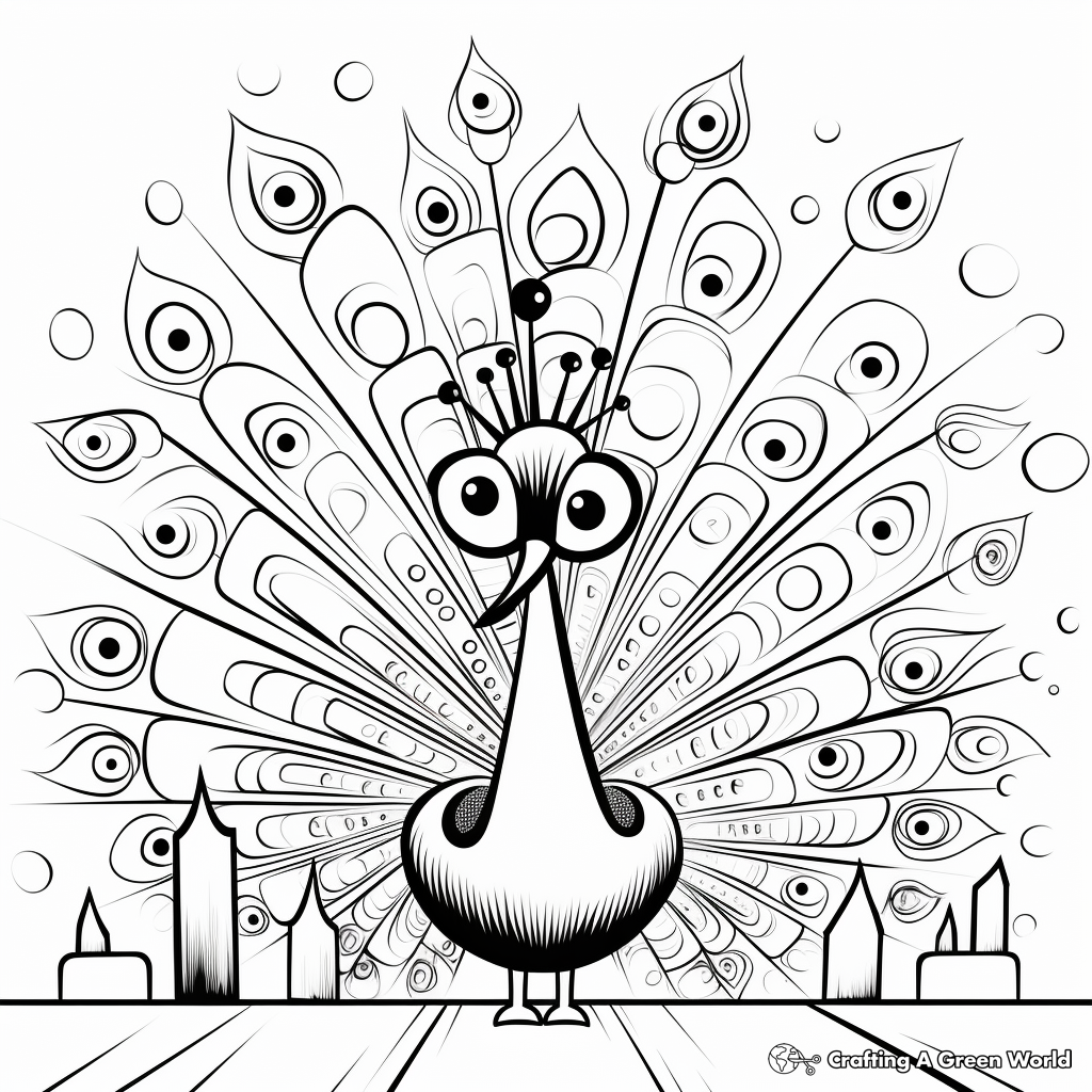 Modern Art Peacock Coloring Pages 2