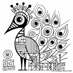 Modern Art Peacock Coloring Pages 3