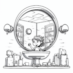 Modern Bathroom Mirror Coloring Pages 2