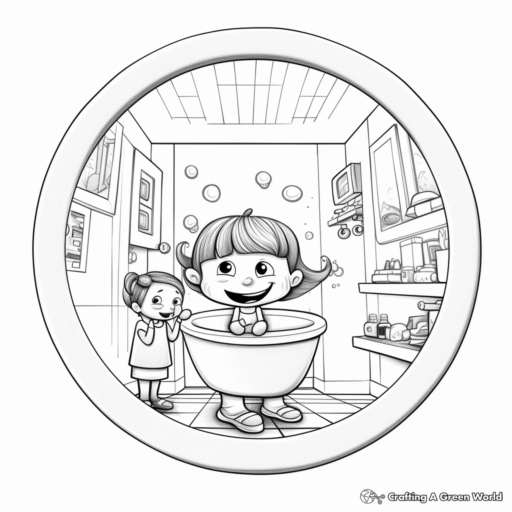 Modern Bathroom Mirror Coloring Pages 3