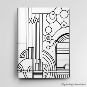 Modern Geometric Binder Cover Coloring Pages 1
