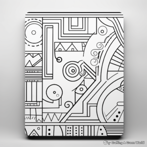 Modern Geometric Binder Cover Coloring Pages 2