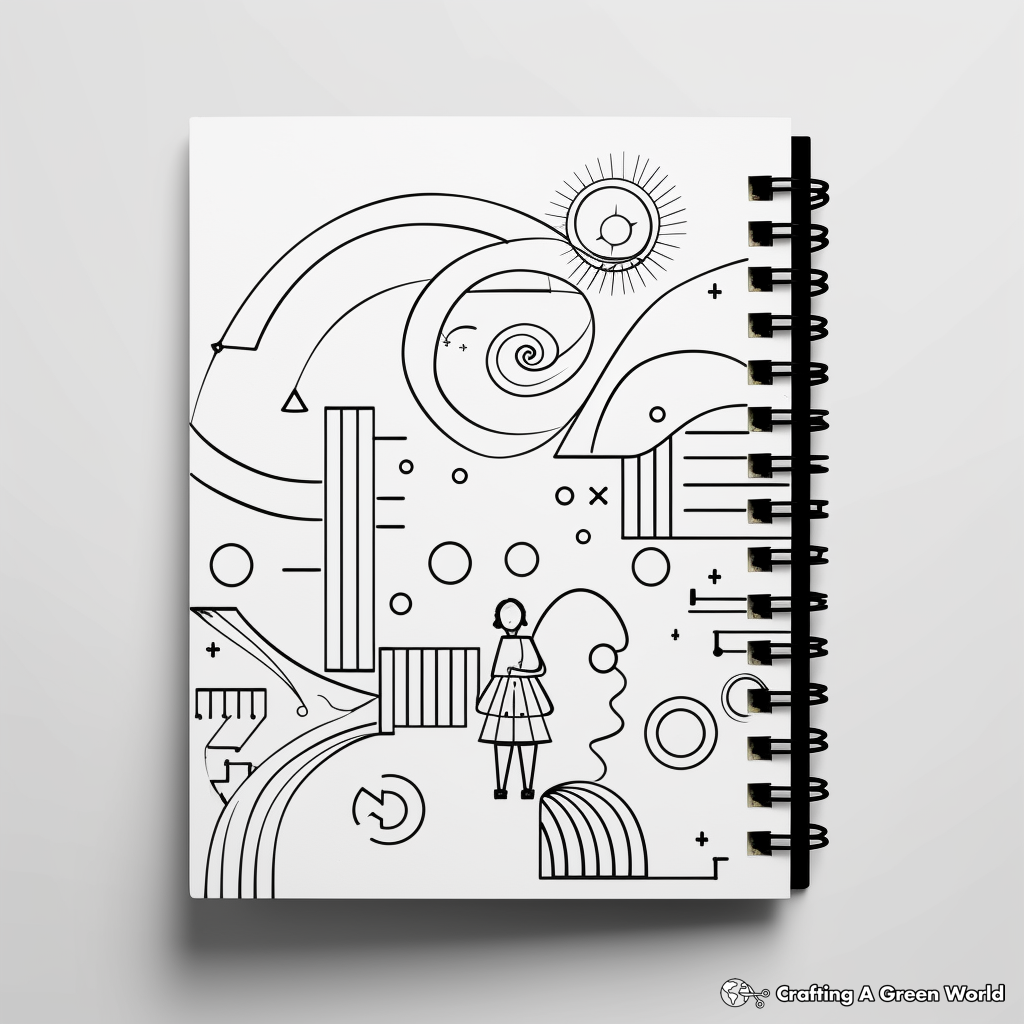 Modern Geometric Binder Cover Coloring Pages 3