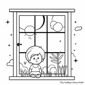 Modern Style Window Coloring Pages 1
