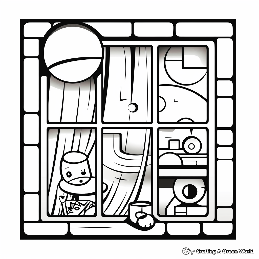 Modern Style Window Coloring Pages 2