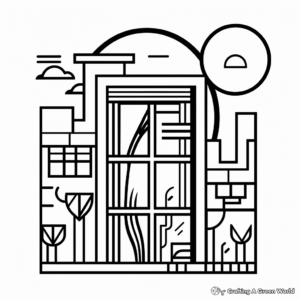 Modern Style Window Coloring Pages 3