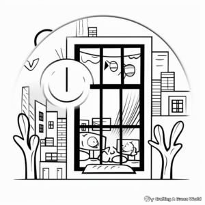 Modern Style Window Coloring Pages 4