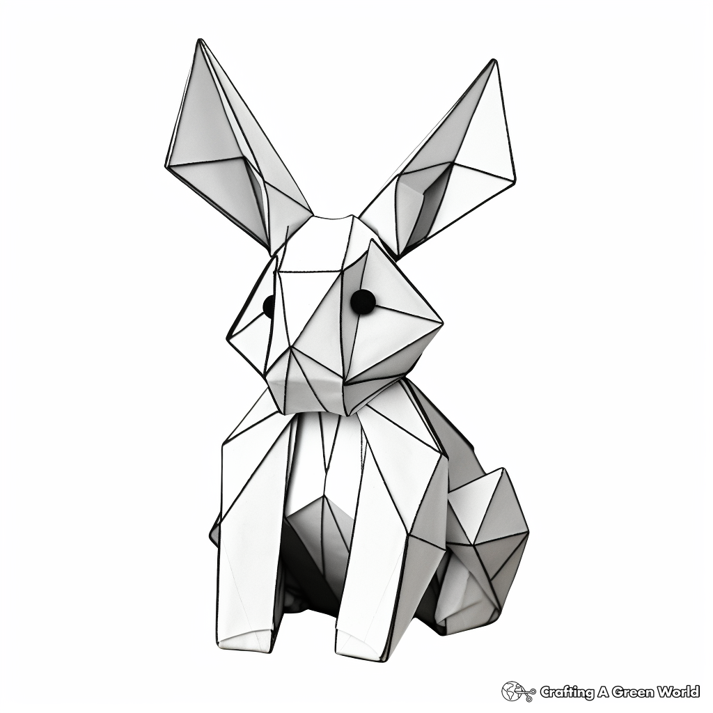 Modish Origami Rabbit Coloring Pages 3