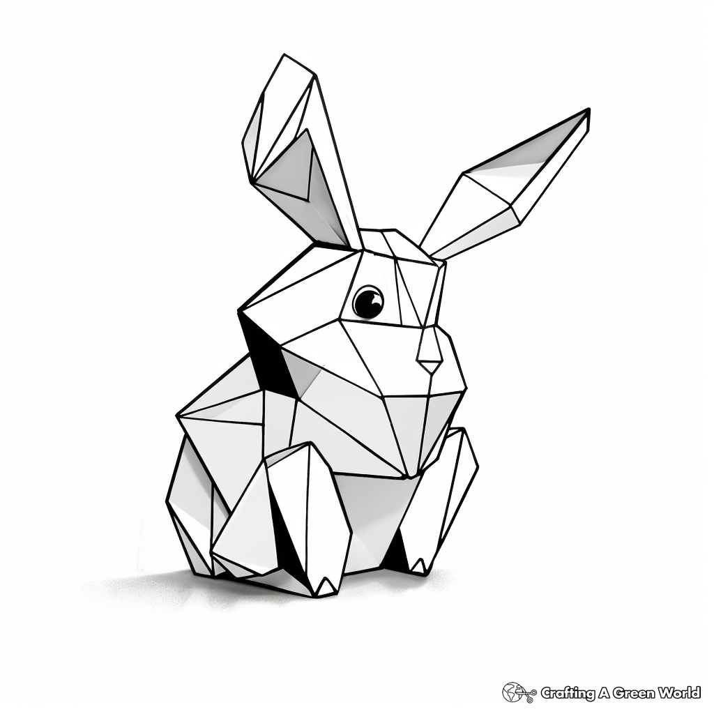 Modish Origami Rabbit Coloring Pages 4