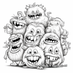 Monster Squad Coloring Pages: Group of Wacky Monsters 3