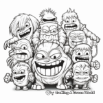 Monster Squad Coloring Pages: Group of Wacky Monsters 4