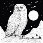 Moonlit Snowy Owl Coloring Pages 2
