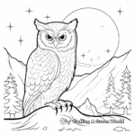 Moonlit Snowy Owl Coloring Pages 3
