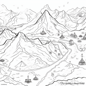 Mountain Range Map Coloring Pages 4
