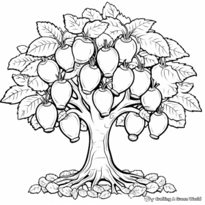 Multiple Acorns Coloring Pages for Children 1