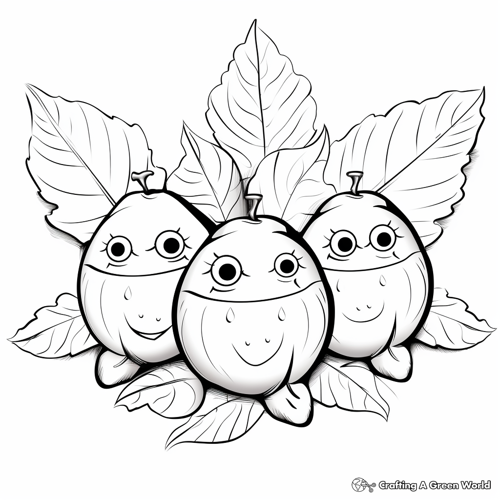 Multiple Acorns Coloring Pages for Children 2