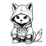 Mysterious Hooded Cat Ninja Coloring Pages 4