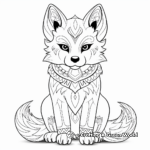 Mystical Arctic Fox Coloring Pages for Adults 1