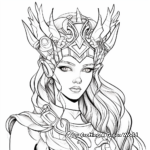 Mystical Elf Queen Coloring Pages 1