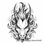 Mystical Fire Unicorn Head Coloring Pages 1