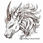 Mystical Fire Unicorn Head Coloring Pages 2