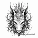 Mystical Fire Unicorn Head Coloring Pages 3