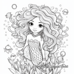 Mystical Mermaid with Magical Elements Coloring Pages 1